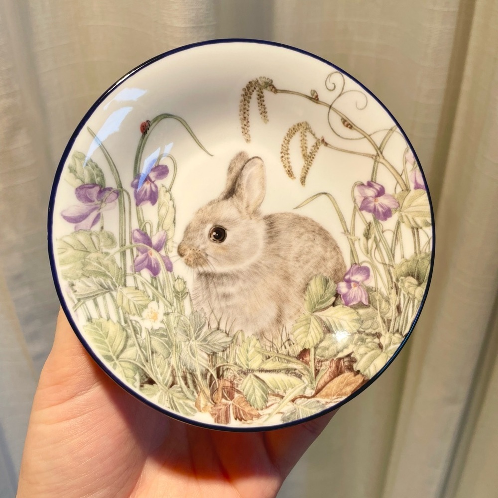 Royal Kendal English Rabbit Plate The Sheila Mannes Abbott Collection 4.75"W Fin